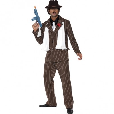 1920's Gangster Zoot Suit Costume brown or black