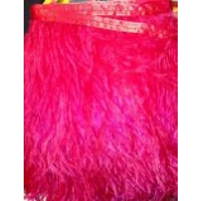 ostrich feather floaty fringe bright red