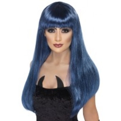 glamour witch wig black blue