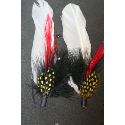 hat trim white goose mix