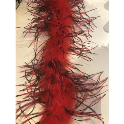 Ostrich Feather Boa red blk