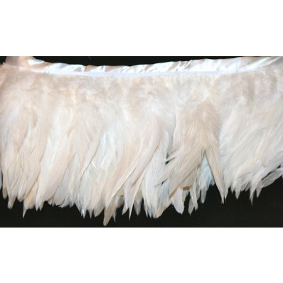 white schlapen Feather Fringe