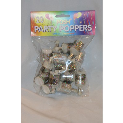 Party poppers silver bag 30
