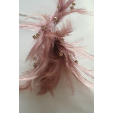 Wired diamond feather mount dusty pink