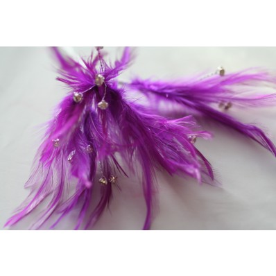 Wired diamond feather mount plum