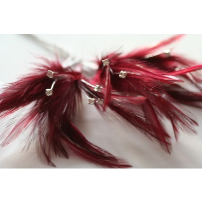 Wired diamond feather mount claret