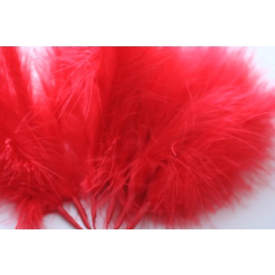 Wired fluffy feather mount red