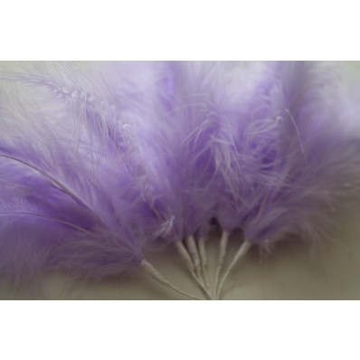 Wired fluffy feather mount lilac