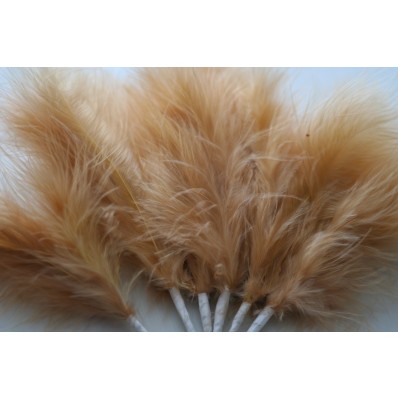 Wired fluffy feather mount beige