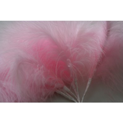 Wired fluffy feather mount baby pink