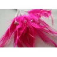 Wired diamond feather mount hot pink