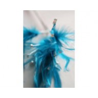 Wired diamond feather mount turq blue