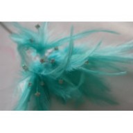 Wired diamond feather mount mint green