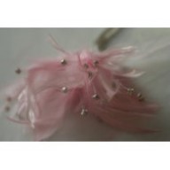 Wired diamond feather mount baby pink