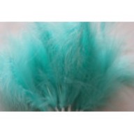 Wired fluffy feather mount turq blue