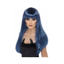 glamour witch wig black blue