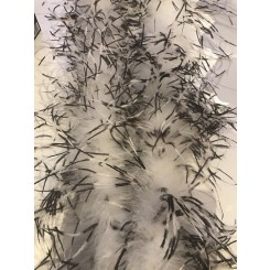 Ostrich Feather Boa white blk tip