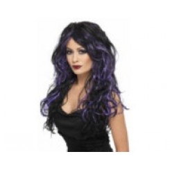 long black purple wig