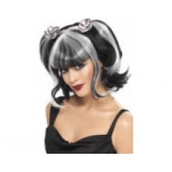 long black white wig