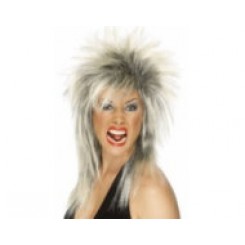 rock diva wig white