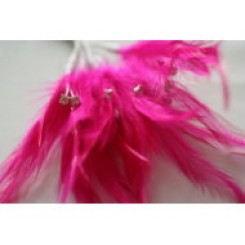 Wired diamond feather mount hot pink