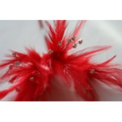 Wired diamond feather mount red