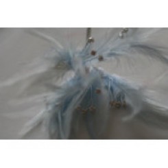 Wired diamond feather mount baby blue