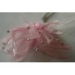 Wired diamond feather mount baby pink