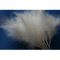 Wired fluffy feather mount white