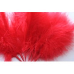 Wired fluffy feather mount red
