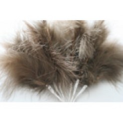 Wired fluffy feather mount brown