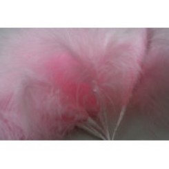 Wired fluffy feather mount baby pink