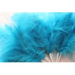 Wired fluffy feather mount deep turq blue