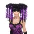 long wig black purple